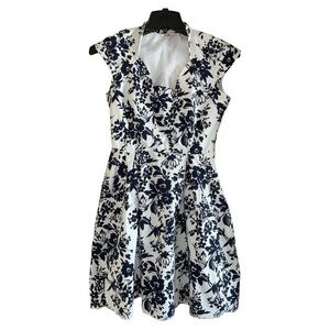 Sfera Womens Floral Dress Cap Sleeve A Line Sweetheart Neck Pockets Medium Fairy